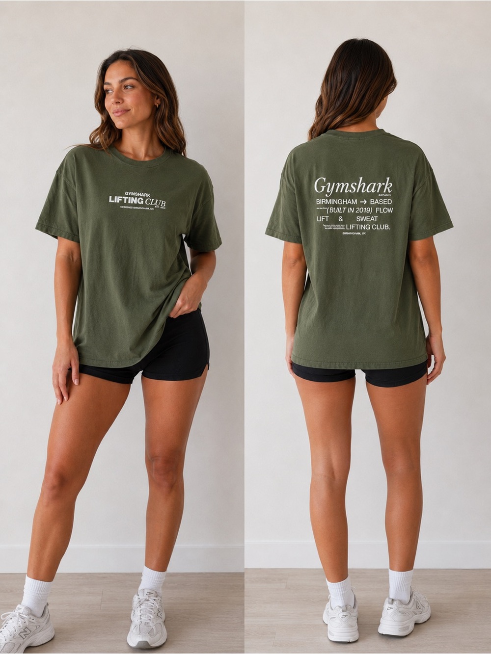 Gymshark Olive Green Lifting Club Short Sleeve Tee